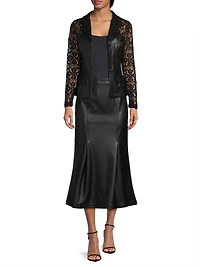 Lace & Vegan Leather Corset Jacket