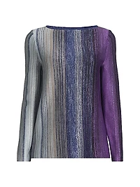 Striped Metallic Knit Tunic Top