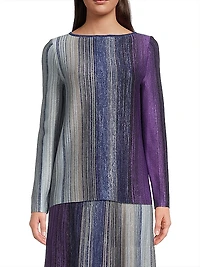 Striped Metallic Knit Tunic Top