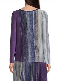 Striped Metallic Knit Tunic Top