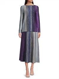 Striped Metallic Knit Tunic Top