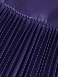 Faux-Leather Pleated Midi-Skirt