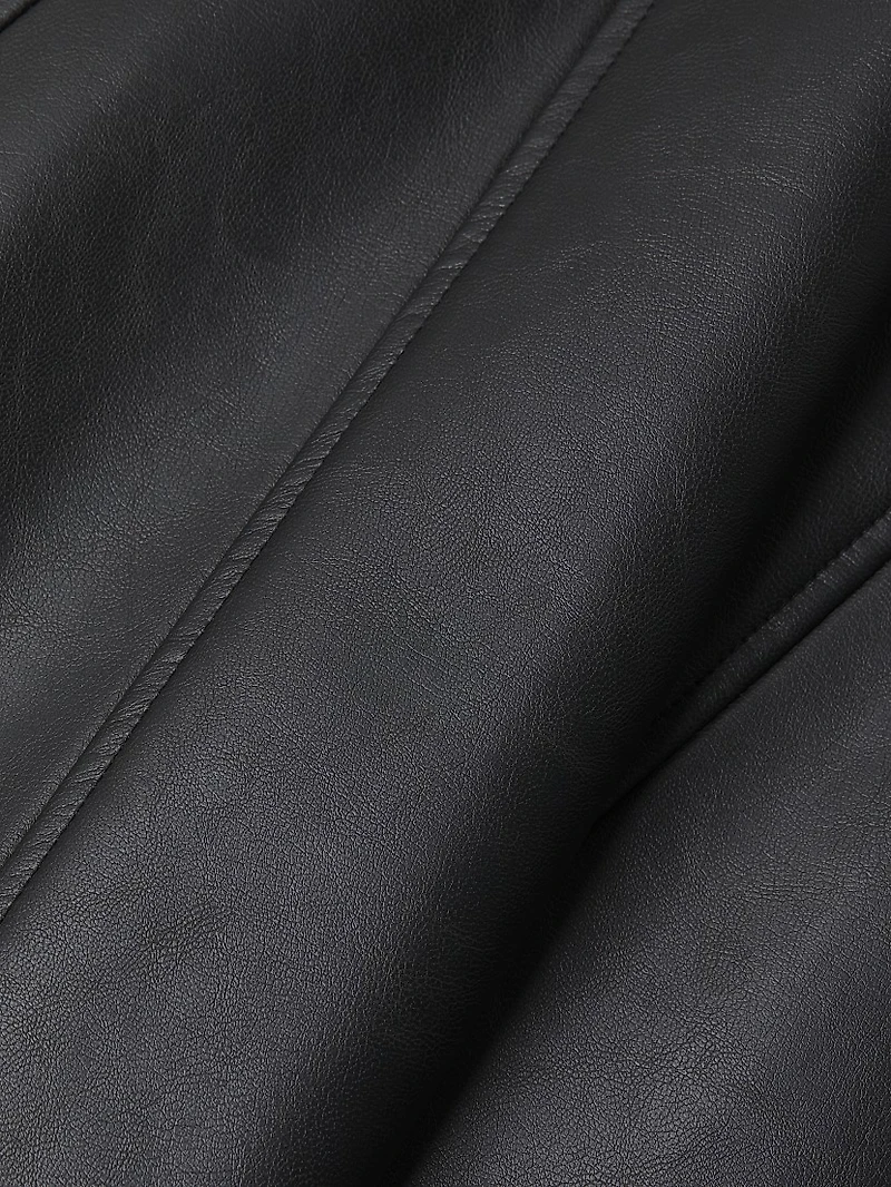 Faux-Leather Midi Dress