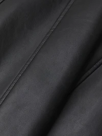 Faux-Leather Midi Dress