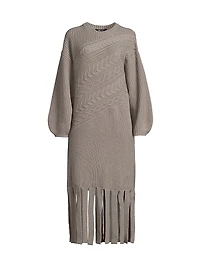 Cable-Knit Wool-Blend Midi-Dress