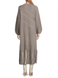 Cable-Knit Wool-Blend Midi-Dress