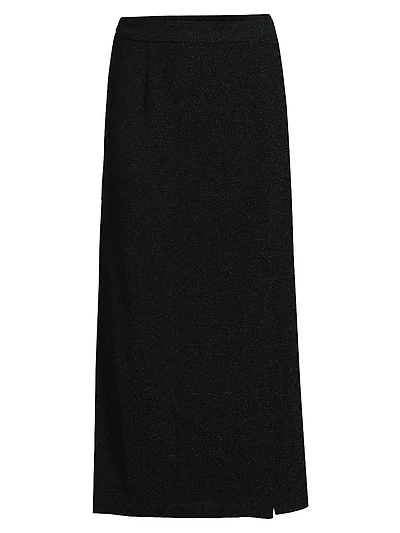 Sparkle Stretch Woven Straight Maxi Skirt