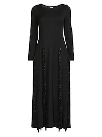 Sequined Knit Midi Dress