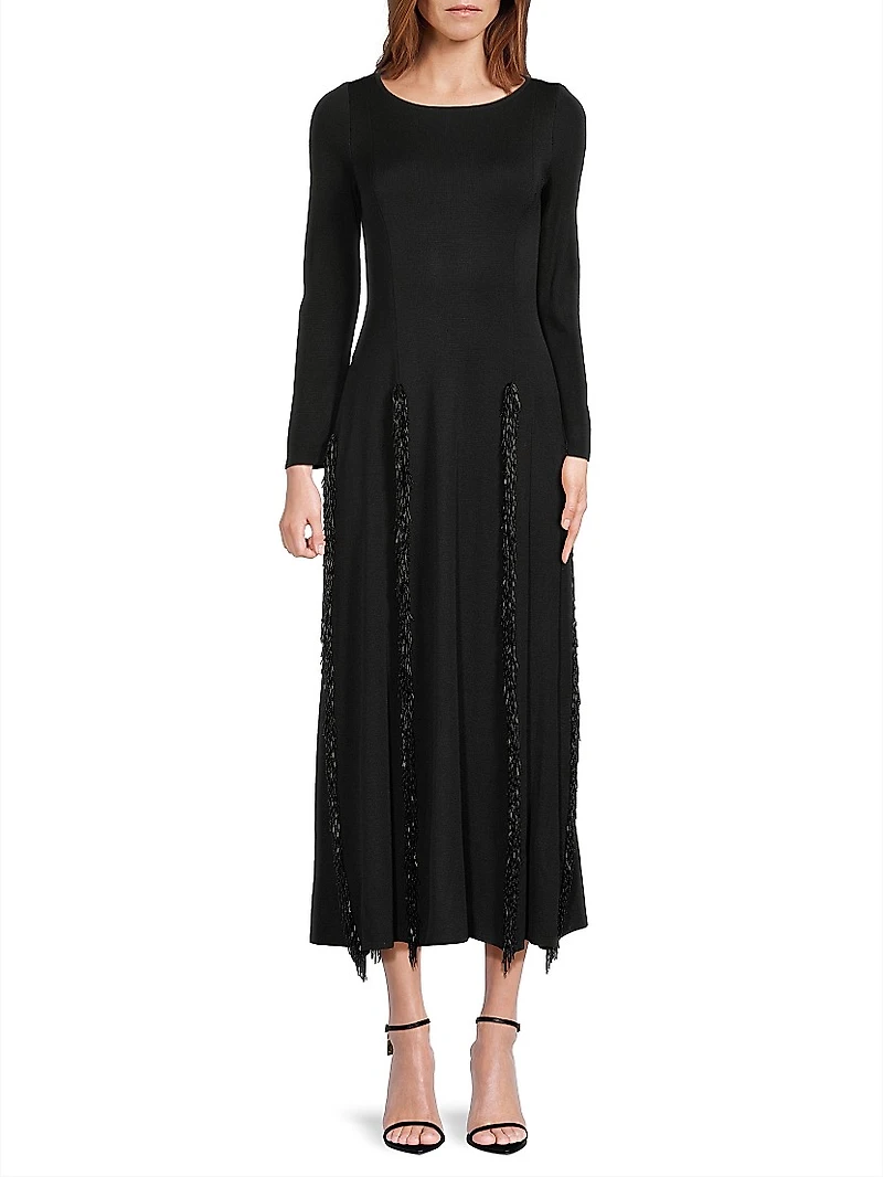 Sequined Knit Midi Dress