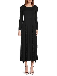 Sequined Knit Midi Dress