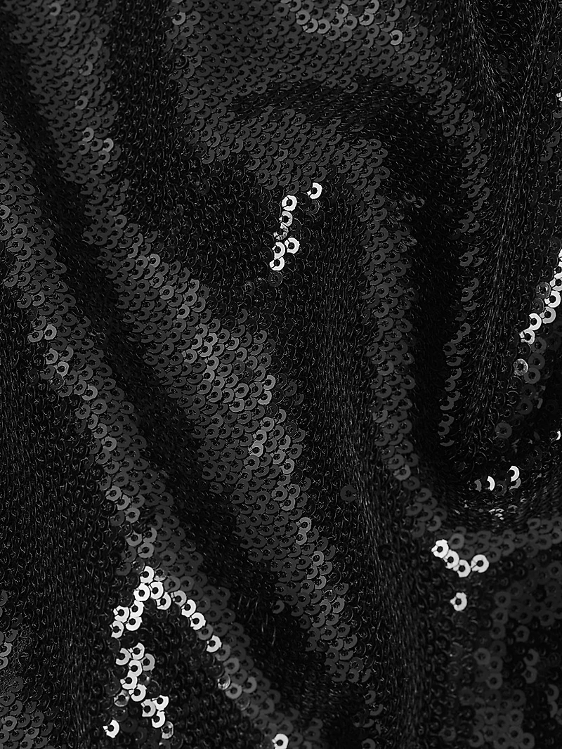 Sequined One-Shoulder Blouson Maxi Dress