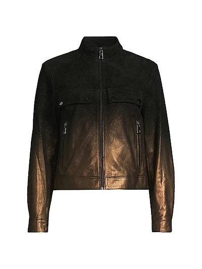 Two-Tone Suede Trucker Jacket