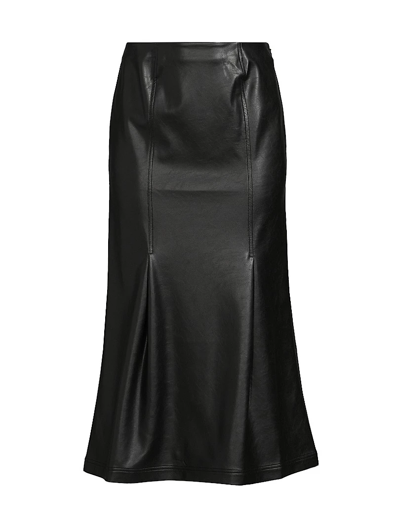 Vegan Leather Trumpet Maxi Skirt