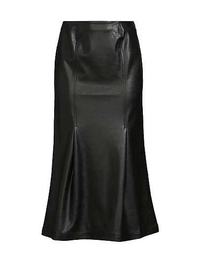 Vegan Leather Trumpet Maxi Skirt