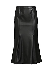 Vegan Leather Trumpet Maxi Skirt