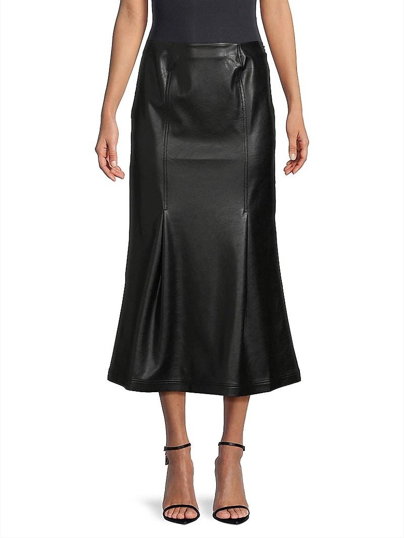 Vegan Leather Trumpet Maxi Skirt
