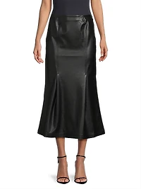 Vegan Leather Trumpet Maxi Skirt