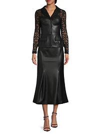 Vegan Leather Trumpet Maxi Skirt