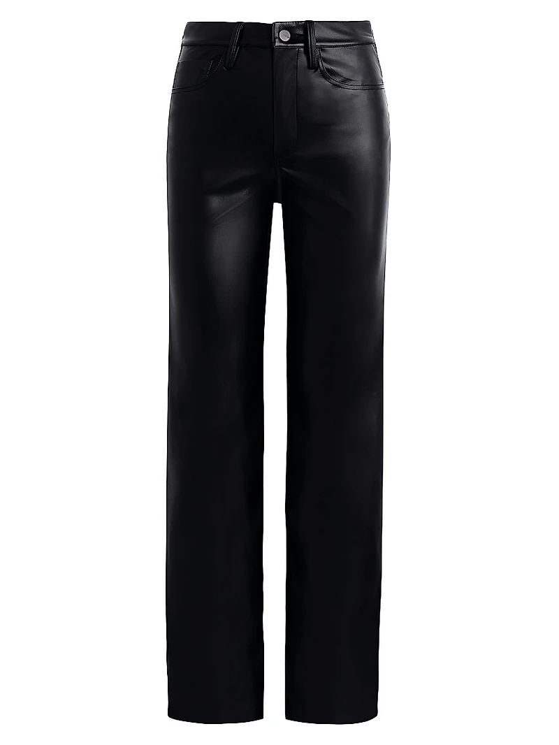 Margot Faux Leather High-Rise Straight-Leg Pants