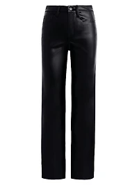 Margot Faux Leather High-Rise Straight-Leg Pants