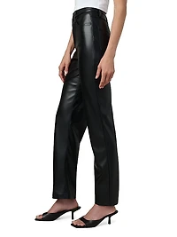 Margot Faux Leather High-Rise Straight-Leg Pants