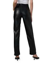 Margot Faux Leather High-Rise Straight-Leg Pants