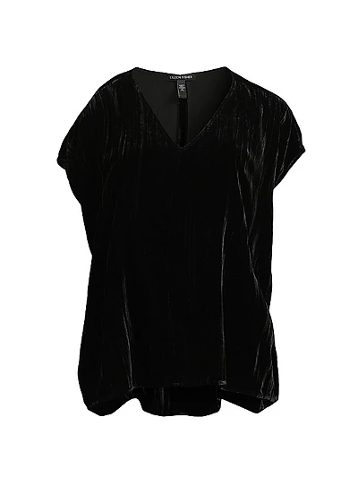 Silk-Blend V-Neck T-Shirt