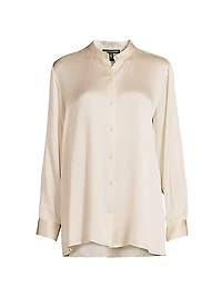 Plisse Silk Shirt
