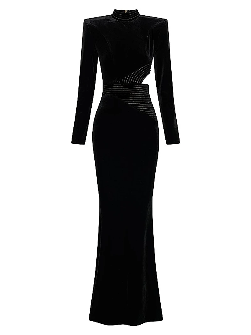 Message To Love Velvet Long-Sleeve Gown