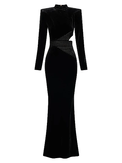 Message To Love Velvet Long-Sleeve Gown