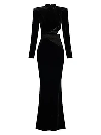 Message To Love Velvet Long-Sleeve Gown
