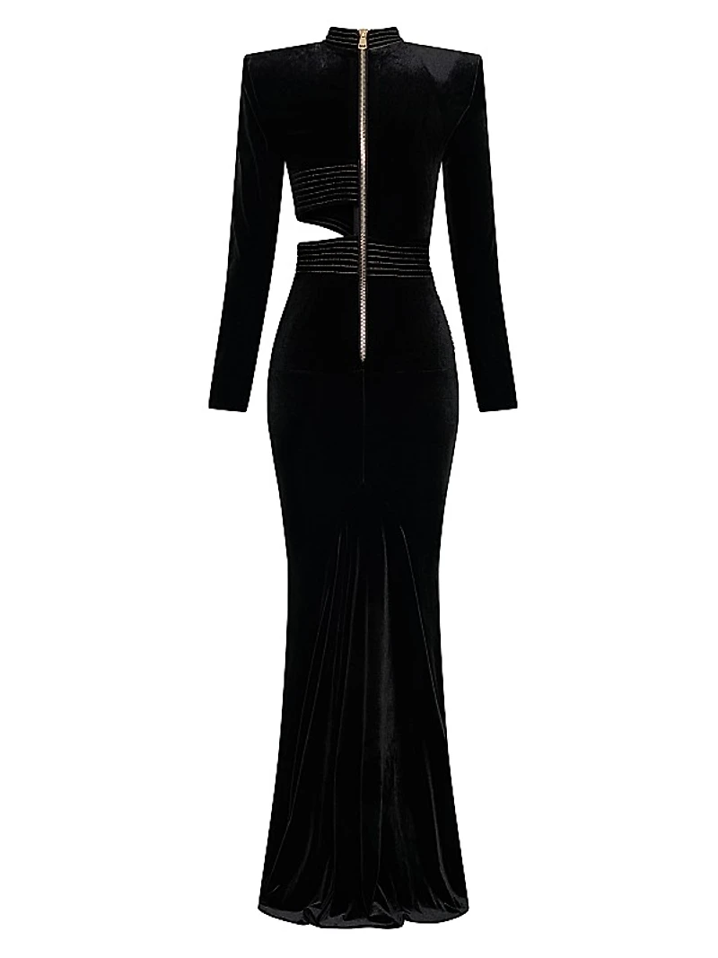 Message To Love Velvet Long-Sleeve Gown