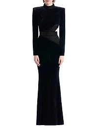 Message To Love Velvet Long-Sleeve Gown