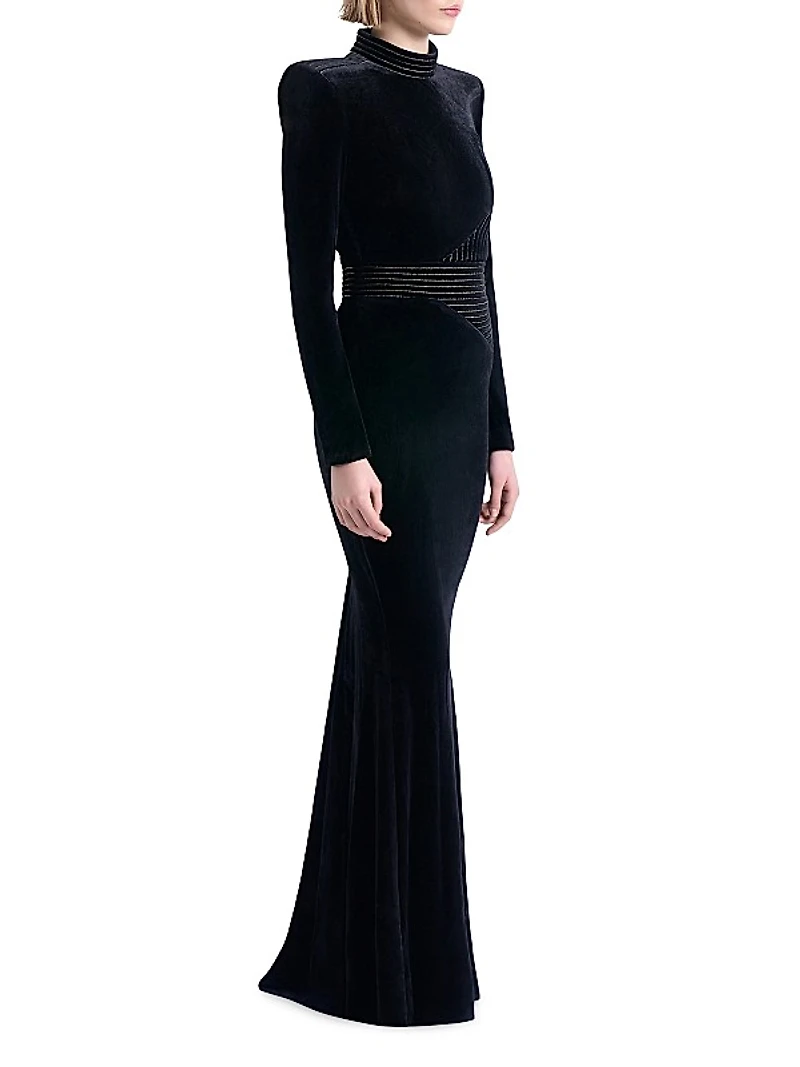 Message To Love Velvet Long-Sleeve Gown