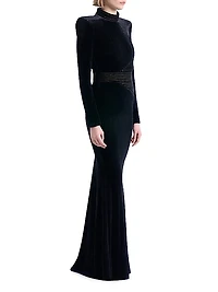 Message To Love Velvet Long-Sleeve Gown