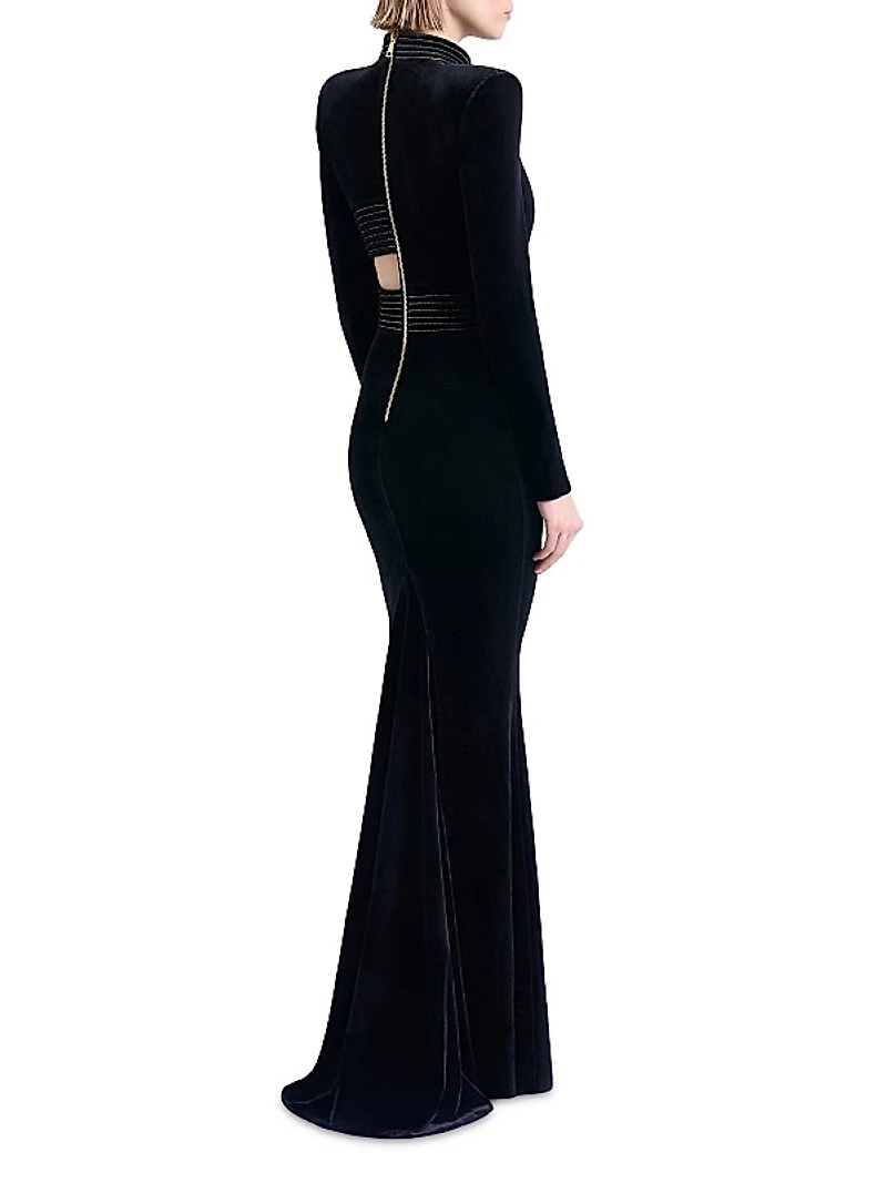 Message To Love Velvet Long-Sleeve Gown
