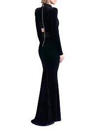 Message To Love Velvet Long-Sleeve Gown