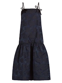 Floral Jacquard Midi-Dress