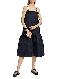 Floral Jacquard Midi-Dress