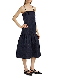 Floral Jacquard Midi-Dress