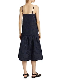Floral Jacquard Midi-Dress