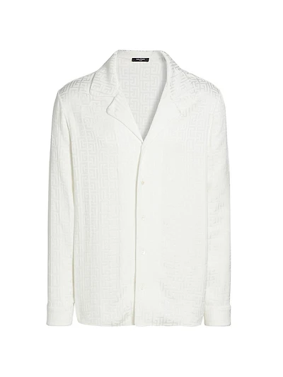 Monogram Jacquard Button-Front Shirt