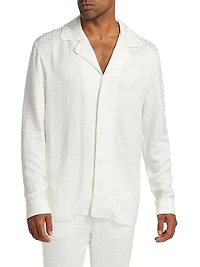 Monogram Jacquard Button-Front Shirt