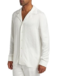 Monogram Jacquard Button-Front Shirt