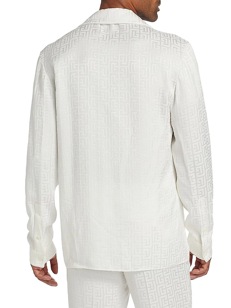 Monogram Jacquard Button-Front Shirt
