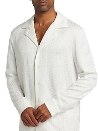 Monogram Jacquard Button-Front Shirt