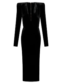Legacy Velvet V-Neck Midi-Dress