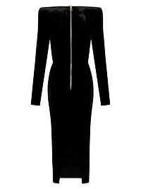 Legacy Velvet V-Neck Midi-Dress