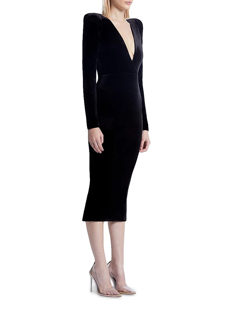 Legacy Velvet V-Neck Midi-Dress