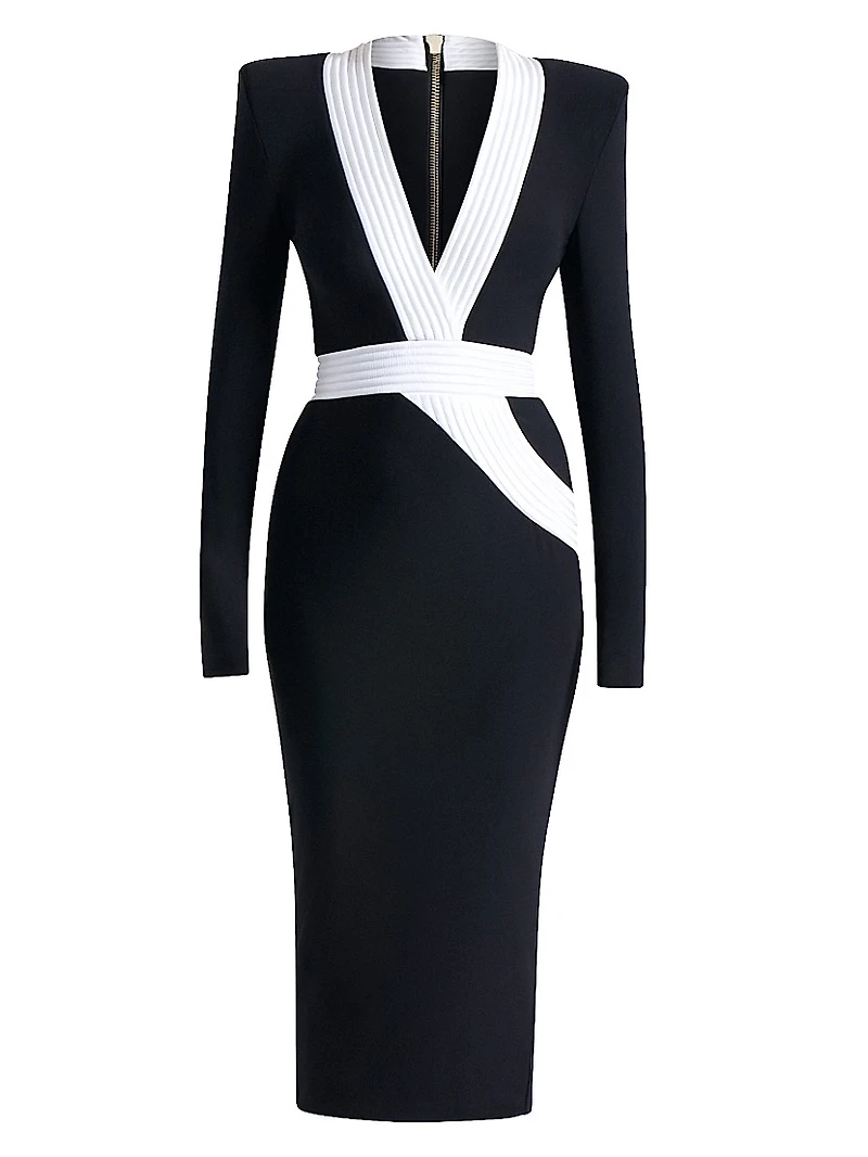 The Heiress Jersey V-Neck Midi-Dress